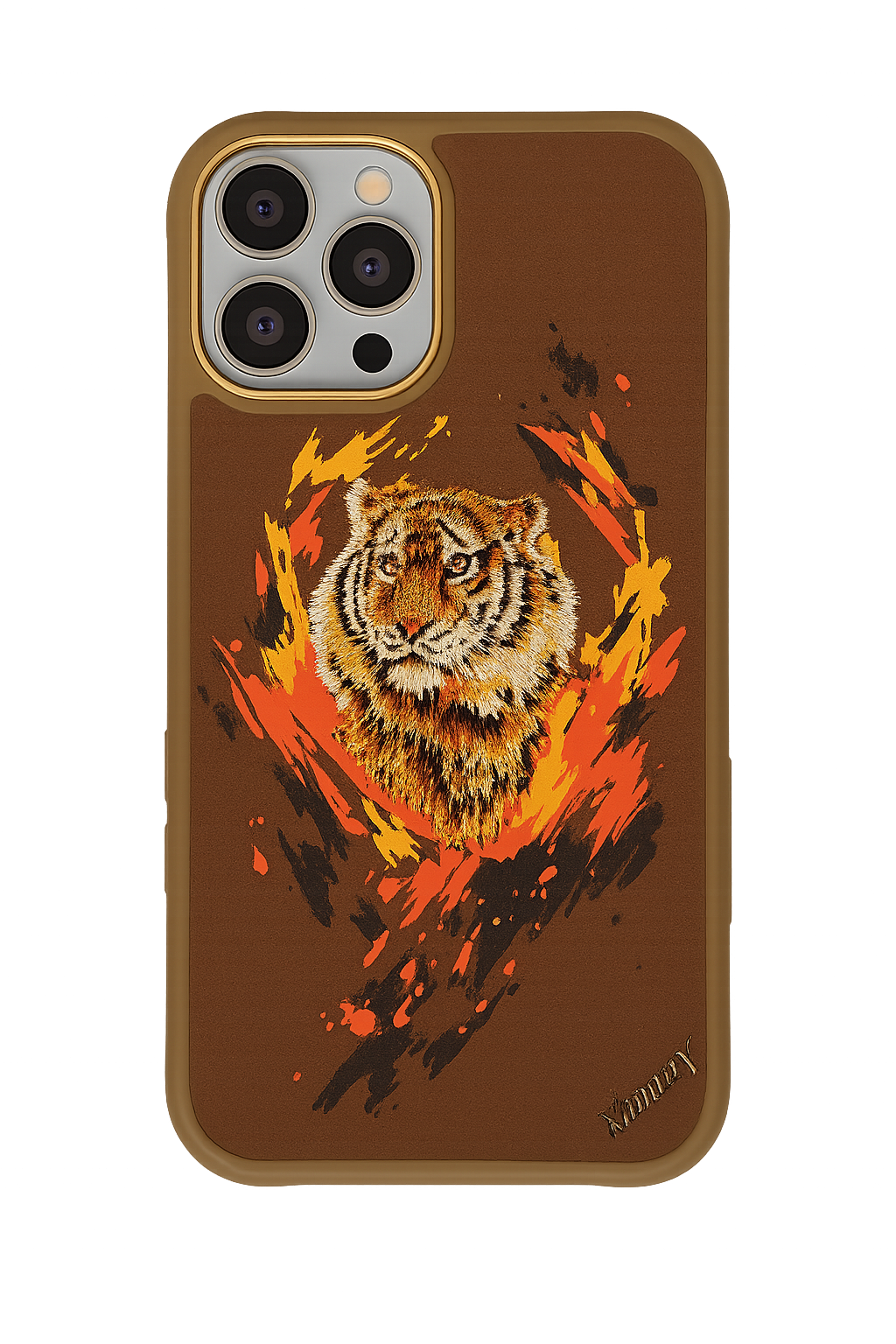 Wolf Spirit Leather Phone Case – Premium Protection with Embroidered Wolf Design